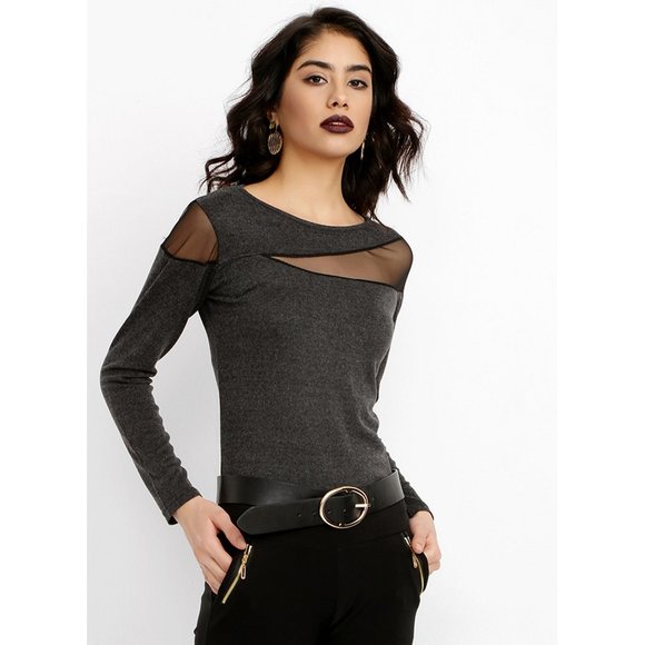 Bambina Mia - Sheer Asymmetrical Cut-Out Top - Picture 2 of 4